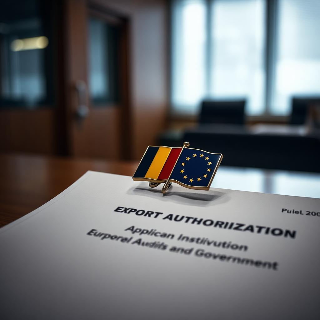 Export authorization application with official authority documentation